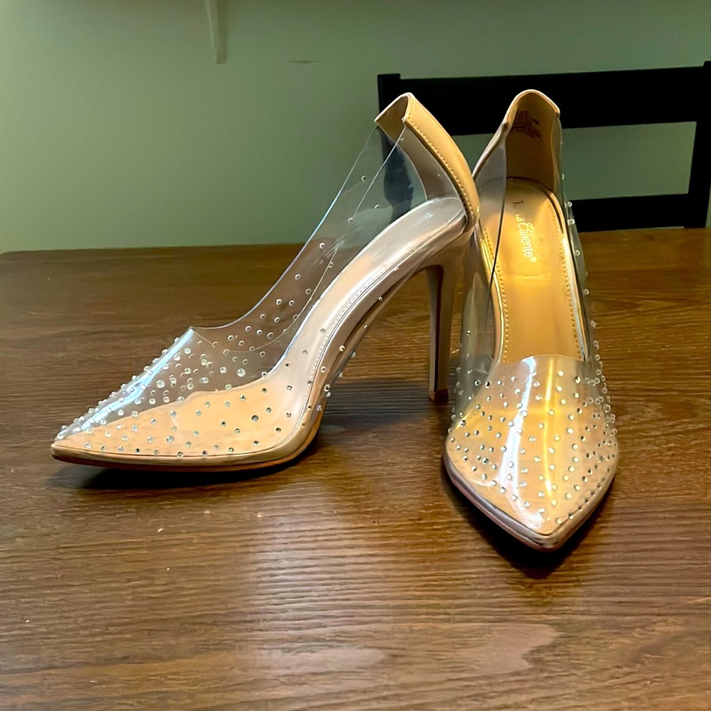 Nude heels with a touch a sparkle